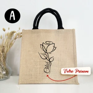 Sac en jute personnalisé modèle Flora