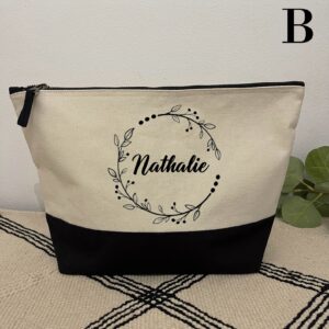 Trousse en coton Nathalie Bicolore (Noir/Beige)