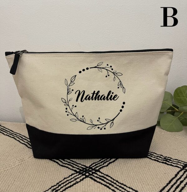 Trousse en coton Nathalie Bicolore (Noir/Beige)
