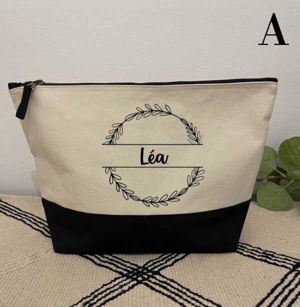 Trousse en coton Léa (Noir/Beige)