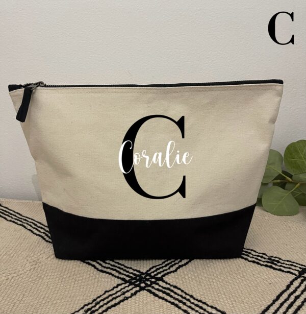 Trousse en coton Coralie  (Noir/Beige)