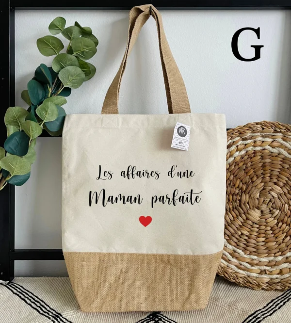 Tote bag Jute/coton Maman