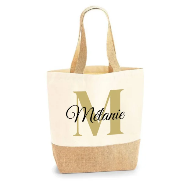 Tote bag Jute/coton Initiale