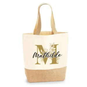 Tote bag Jute/coton Flora