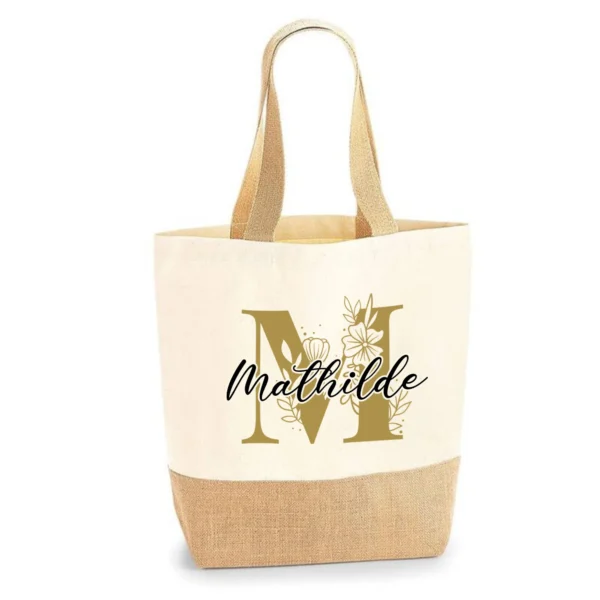 Tote bag Jute/coton Flora